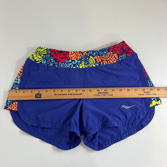 Saucony Women's Blue Floral Print Running Shorts Liner Size S Small - Picture 7 of 11